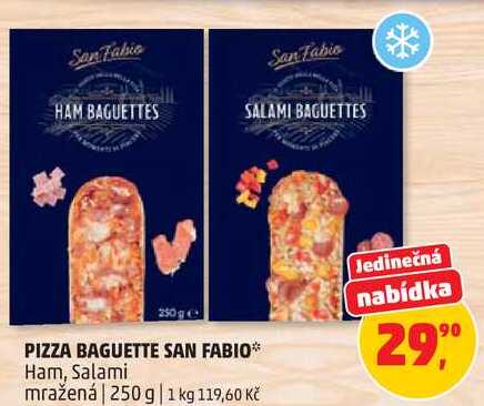 PIZZA BAGUETTE SAN FABIO Ham, Salami mražená, 250 g