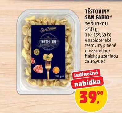 TĚSTOVINY SAN FABIO se šunkou, 250 g 