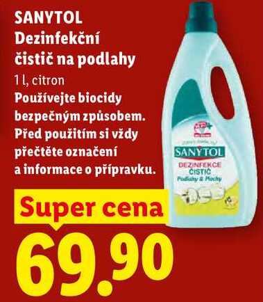 SANYTOL Dezinfekční čistič na podlahy, 11