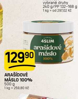ARAŠÍDOVÉ MÁSLO 100% 500 g 