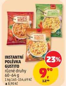 INSTANTNÍ POLÉVKA GUSTITO různé druhy, 60-64 g 