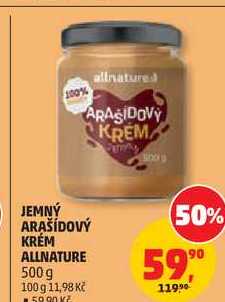 JEMNÝ ARAŠÍDOVÝ KRÉM ALLNATURE, 500 g