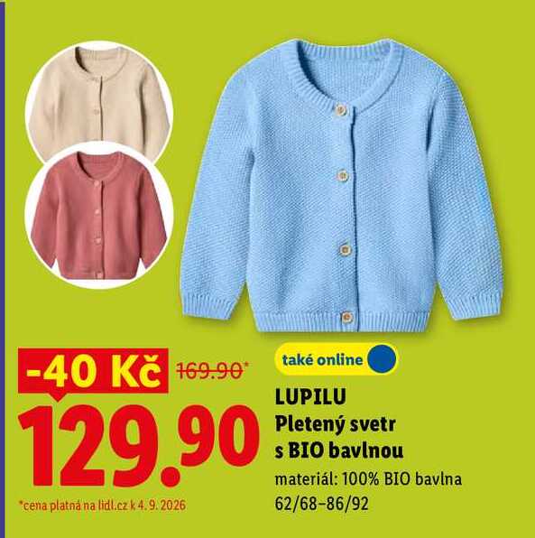 LUPILU Pletený svetr S BIO bavlnou