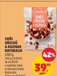 SMĚS OŘECHŮ A ROZINEK NATURALIA, 200 g