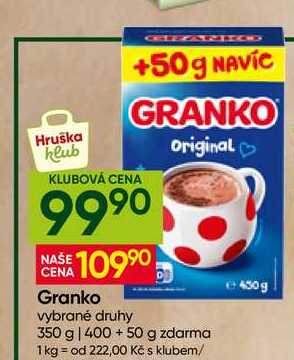 Granko vybrané druhy 400+50 g