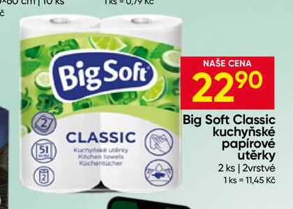 Big Soft Classic kuchyňské papírové utěrky 2 ks 2vrstvé