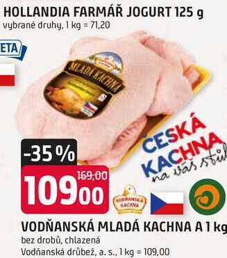 VODŇANSKÁ MLADÁ KACHNA A1 kg bez drobů, chlazená 