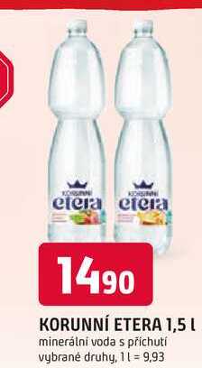 KORUNNÍ ETERA 1,5 L minerální voda s příchutí