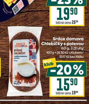 Srdce domova Chlebíčky s polevou 60 g