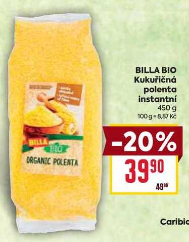 BILLA BIO Kukuřičná polenta instantní 450 g