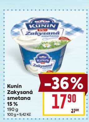 Zakysaná smetana 15% 190 g  v akci