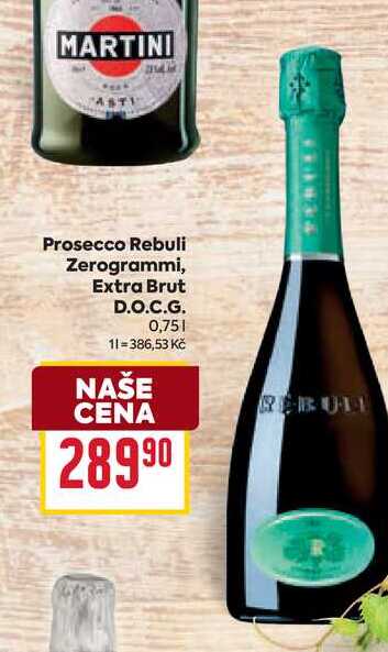 Prosecco Rebuli Zerogrammi, Extra Brut D.O.C.G. 0,75l