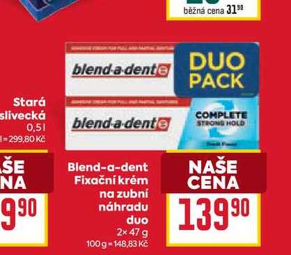 Blend-a-dent Fixační krém na zubní náhradu duo 2x 47 g