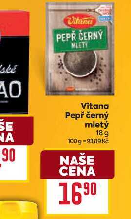 Vitana Pepř černý mletý 18 g
