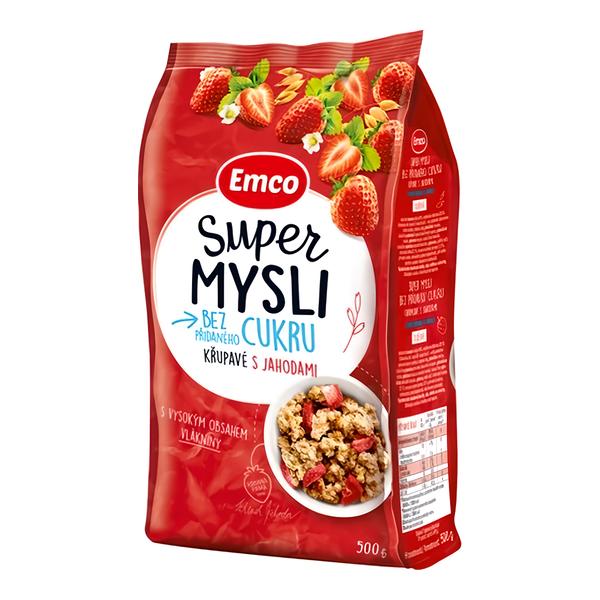 Emco Super Mysli bez přidaného cukru Křupavé s jahodami v akci
