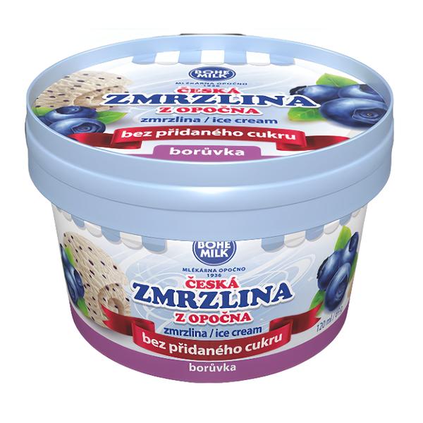 Bohemilk Česká zmrzlina z Opočna bez přidaného cukru Borůvka