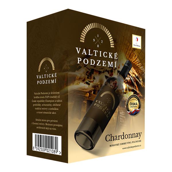 Valtické podzemí BIB Chardonnay moravské zemské víno polosuché