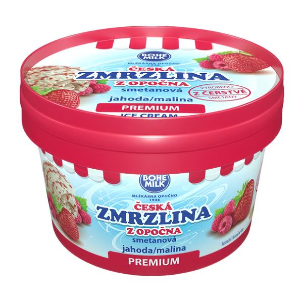 Bohemilk Premium Česká zmrzlina z Opočna Jahoda - Malina