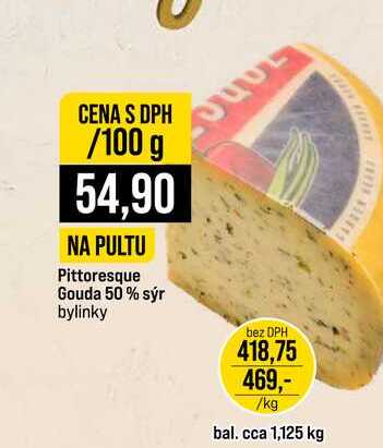 Pittoresque Gouda 50 % sýr bylinky 100g
