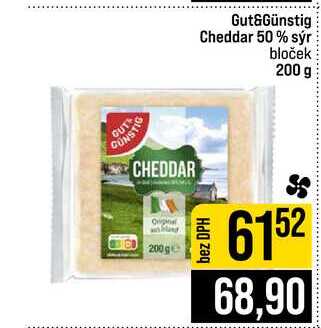 Gut&Günstig Cheddar 50% sýr bloček 200 g 