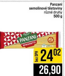 Panzani semolinové těstoviny různé druhy 500 g 