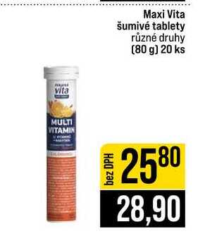 Maxi Vita šumivé tablety různé druhy (80 g) 20 ks