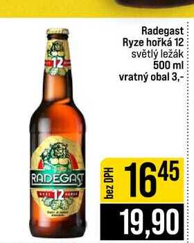 Radegast Ryze hořká 12 světlý ležák 500 ml