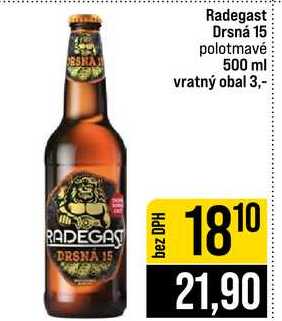 Radegast Drsná 15 polotmavé 500 ml