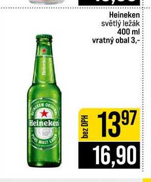 Heineken světlý ležák 400 ml 