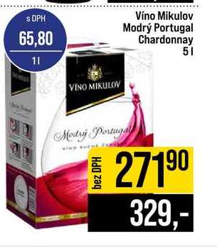 Víno Mikulov Modrý Portugal Chardonnay 5l