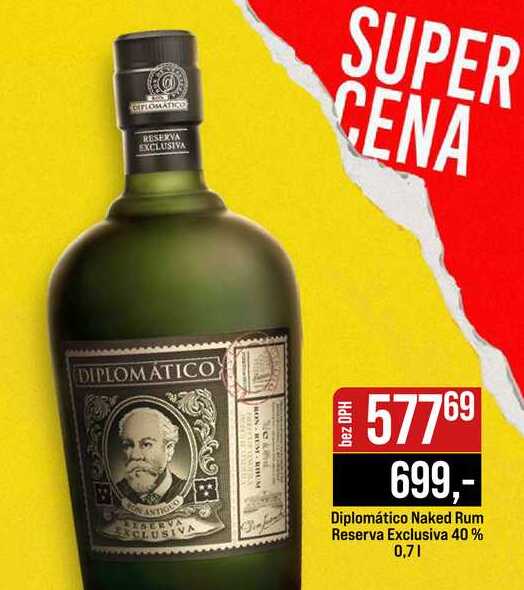 Diplomático Naked Rum Reserva Exclusiva 40% 0,7l