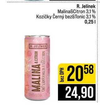 R. Jelínek Malina&Citron 3,1% Kozičky Černý bez&Tonic 3,1% 0,25l