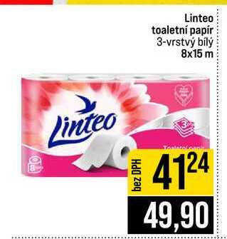 Linteo toaletní papír 3-vrstvý bílý 8x15 m