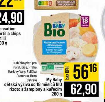 My Baby dětská výživa od 18 měsíců BIO rizoto s žampiony a kuřecím 260 g