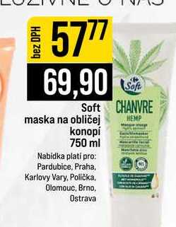Soft maska na obličej konopí 750 ml