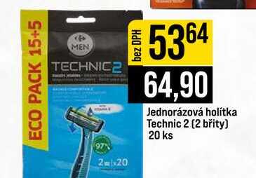 Jednorázová holítka Technic 2 (2 břity) 20 ks
