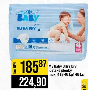 My Baby Ultra Dry dětské plenky maxi 4 (8-16 kg) 46 ks