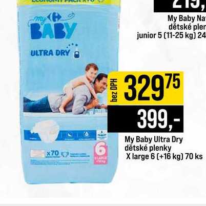My Baby Ultra Dry dětské plenky X large 6 (+16 kg) 70 ks
