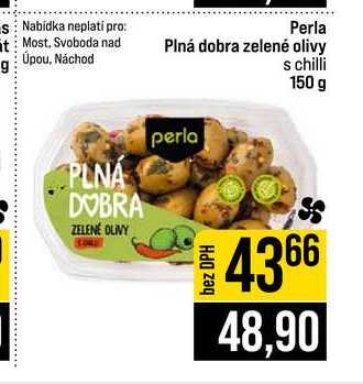 Perla Plná dobra zelené olivy s chilli 150 g