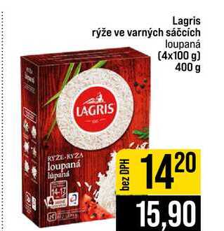 Lagris rýže ve varných sáčcích loupaná (4x100 g) 400 g