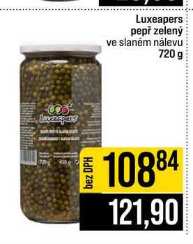 Luxeapers pepř zelený ve slaném nálevu 720 g 