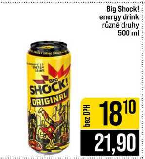 Big Shock! energy drink různé druhy 500 ml