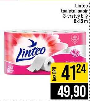 Linteo toaletní papír 3-vrstvý bílý 8x15 m 