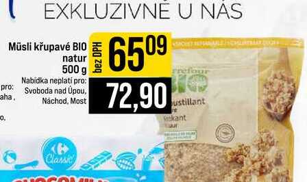 Müsli křupavé BIO natur 500 g