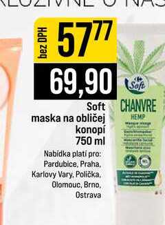 Soft maska na obličej konopí 750 ml