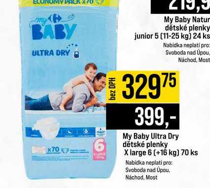 My Baby Ultra Dry dětské plenky 6 (+16 kg) 70 ks