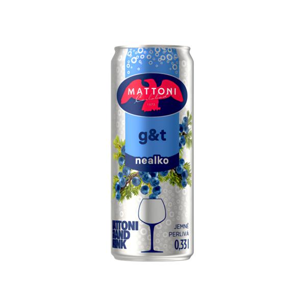 Mattoni G&T nealko drink, plech