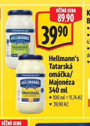  Hellmann's Tatarská omáčka /  Majonéza  340 ml