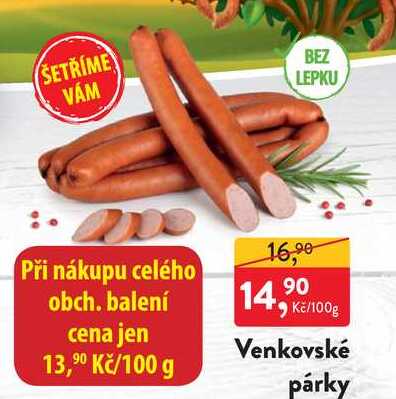 Venkovské párky 100g