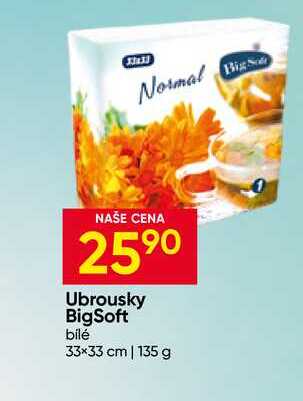 Ubrousky BigSoft bílé 33x33 cm 135 g 
